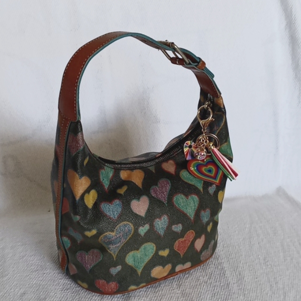 Dooney Bourke Small Heart Scribble Bucket Bag